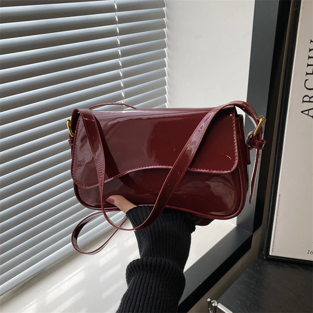 Sac baguette verni
