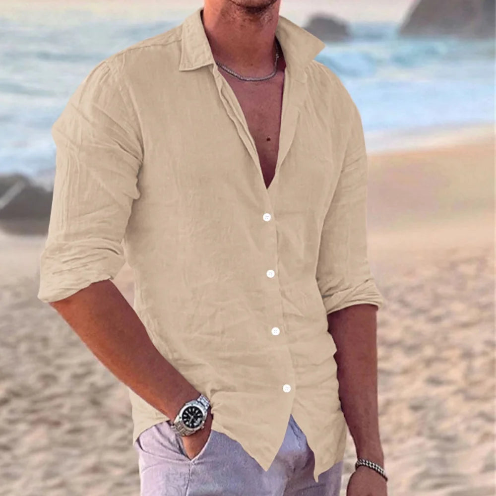 Chemise décontractée coton et lin