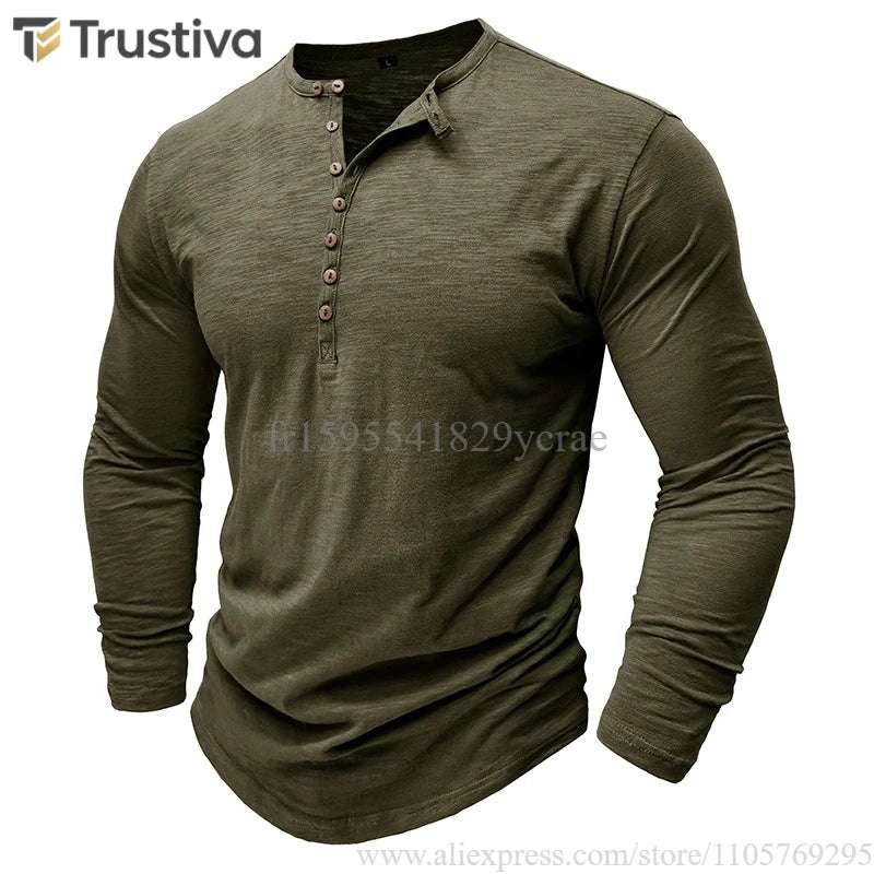 T-shirt Henley en coton