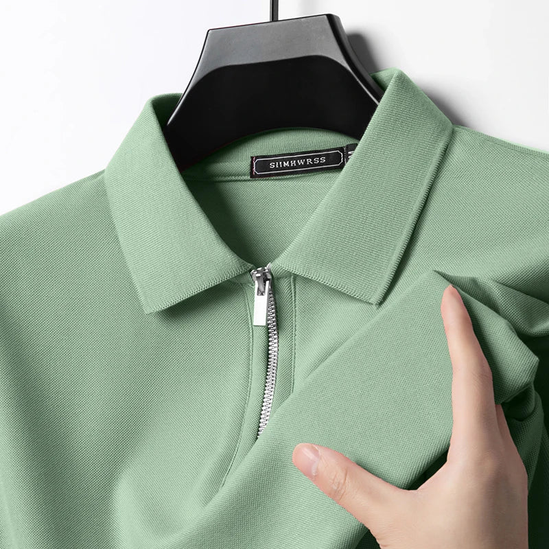 Polo ajusté demi-zip