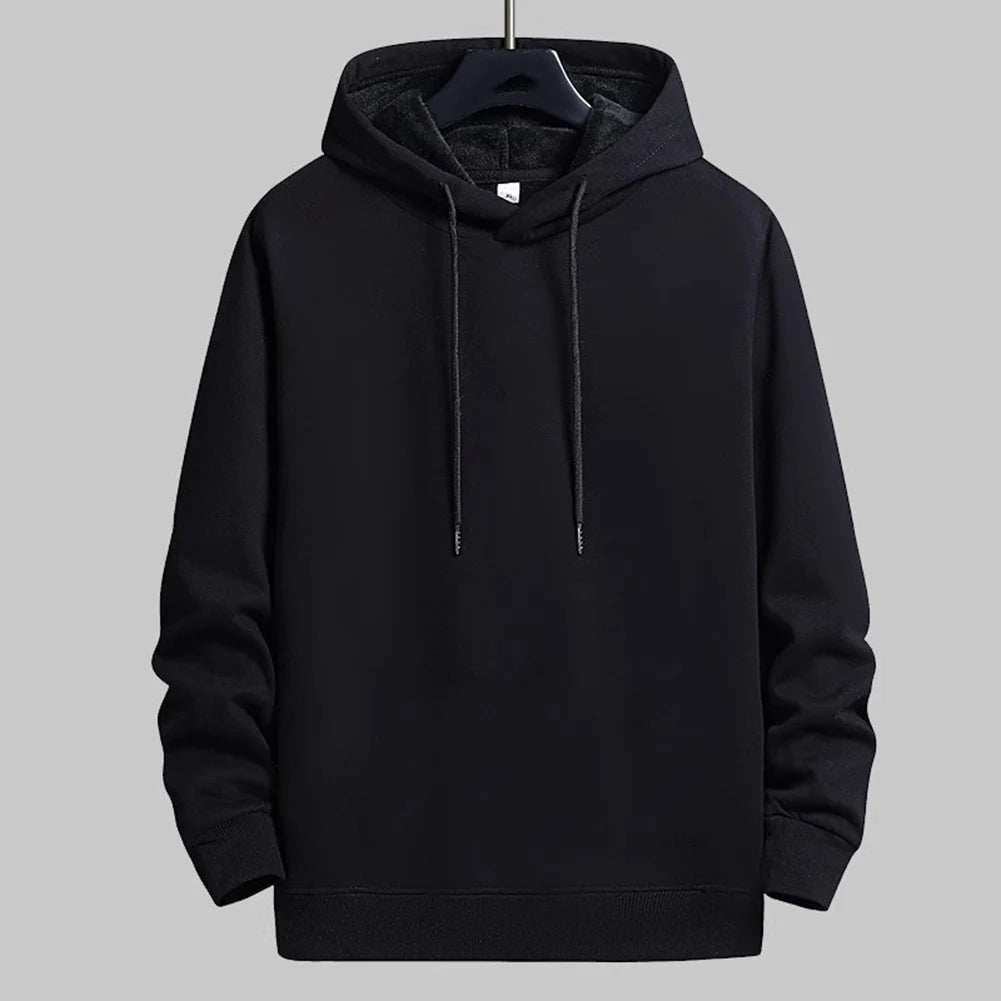 Sweat à capuche uni molletonné