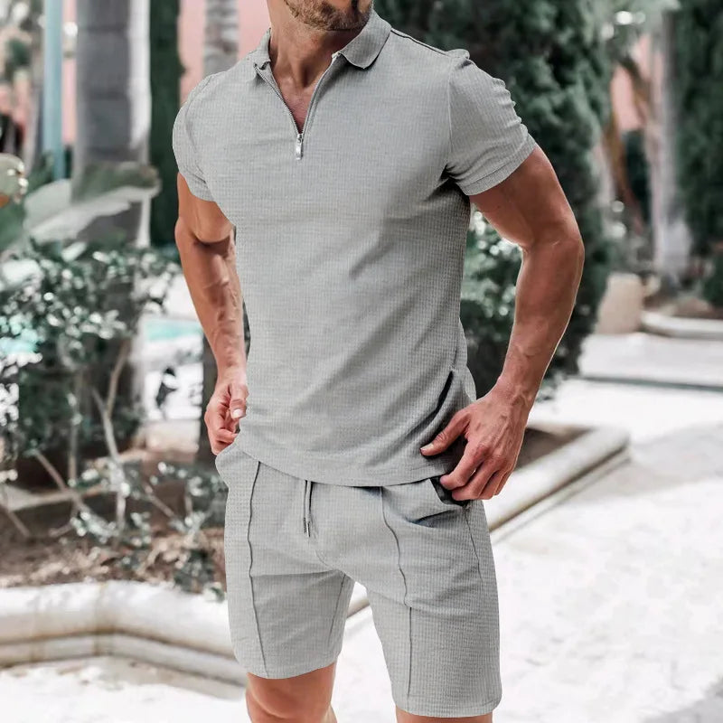 Ensemble polo zippé