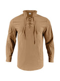Chemise Henley en coton et lin