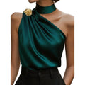 Top satiné asymétrique