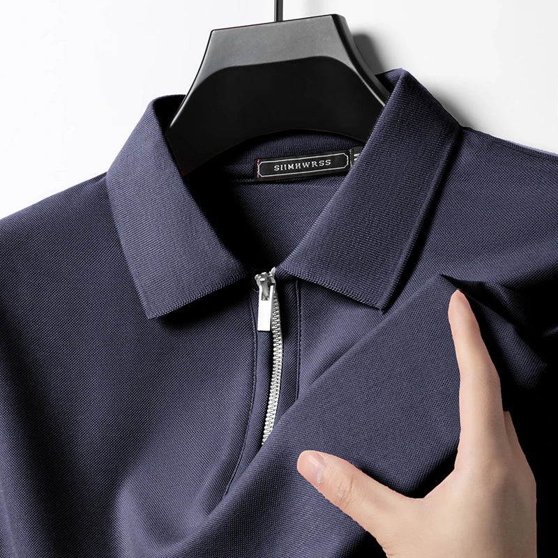 Polo ajusté demi-zip