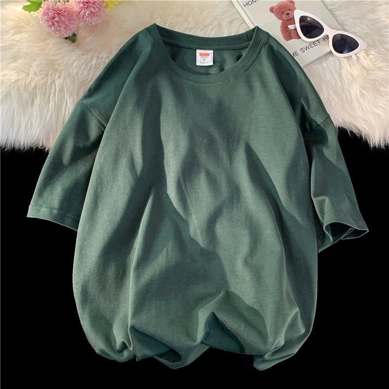 T-shirt ample uni en coton
