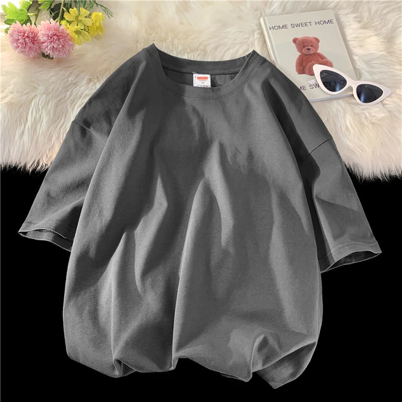 T-shirt ample uni en coton