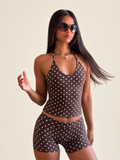 Ensemble à pois top dos nu et short Lumen